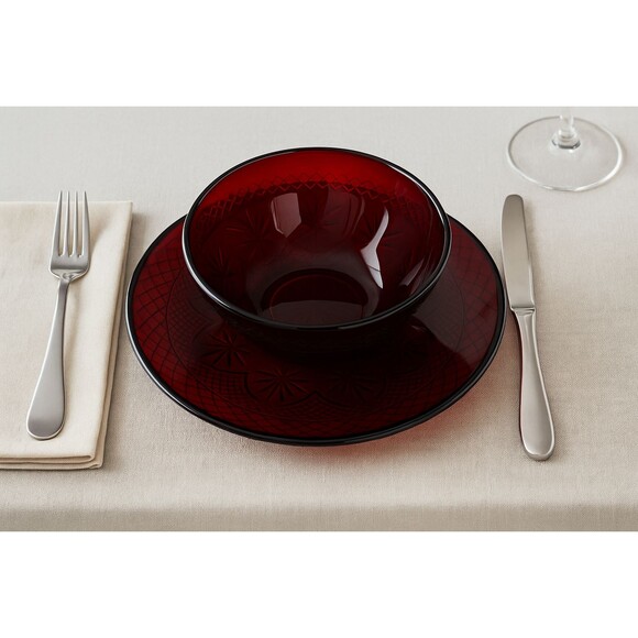 Luminarc Cristal D' Arques Durand Antique Ruby Red 8" Salad Plates Set of 6 - Picture 10 of 10